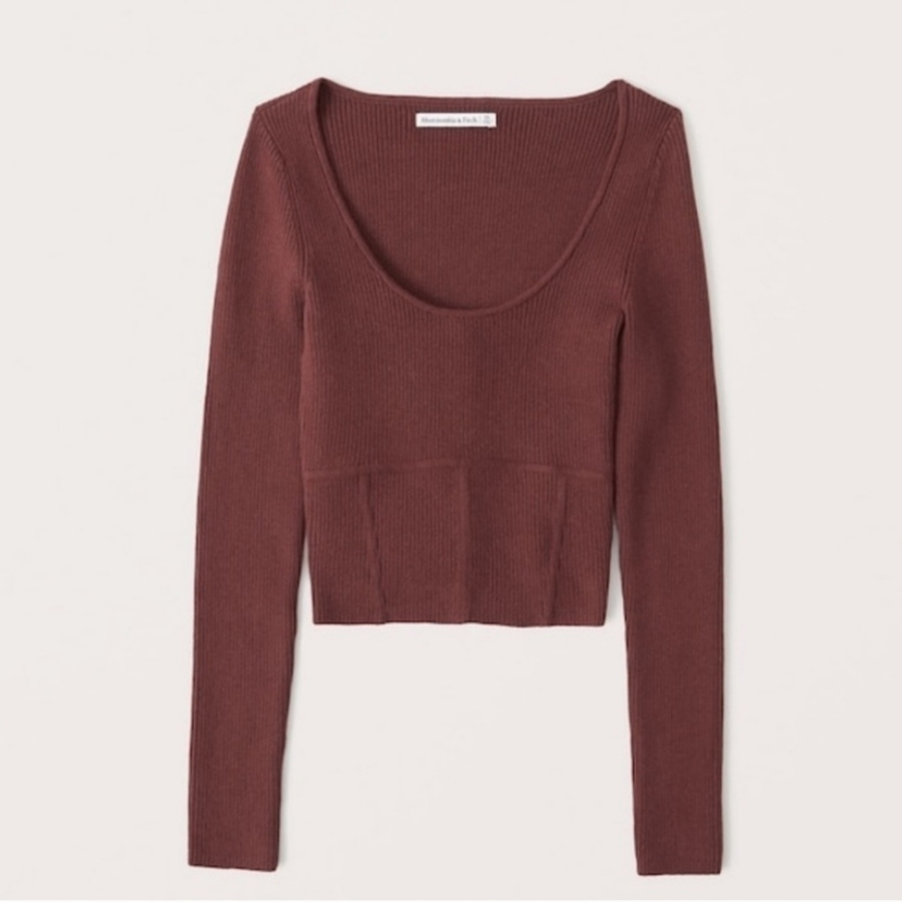 Scoopneck Corset Sweater Top